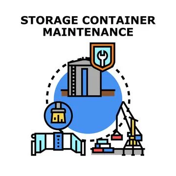 Storage container maintenance service and industrial logistics Stock Illustration