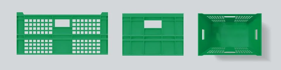 Storage crate. Plastic box. Warehouse or supermarket rectangular basket イラスト素材