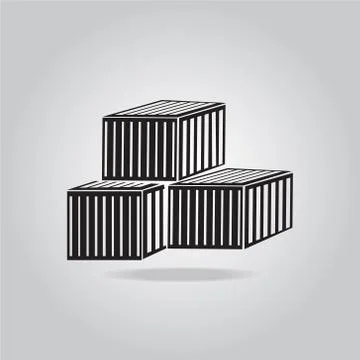 Storage crates boxes, containers icon 스톡 일러스트