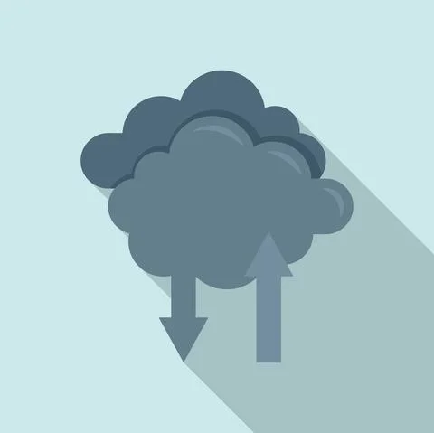 Storage data cloud icon, flat style Stockillustratie