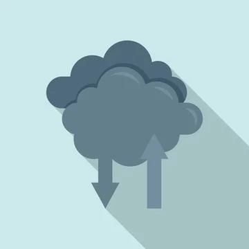 Storage data cloud icon, flat style Stockillustratie