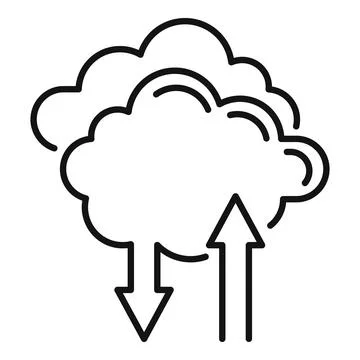 Storage data cloud icon, outline style Illustrazione stock