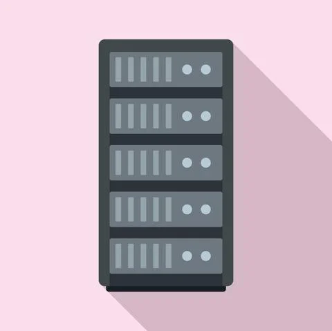Storage data cloud server icon, flat style イラスト素材