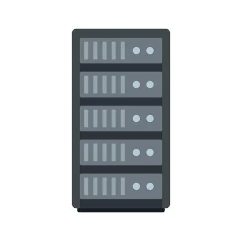 Storage data cloud server icon flat isolated vector Illustrazione stock