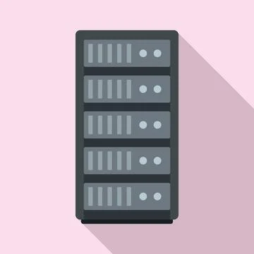 Storage data cloud server icon, flat style 스톡 일러스트