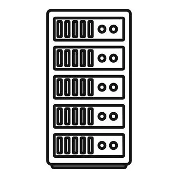 Storage data cloud server icon, outline style Illustrazione stock