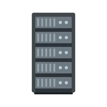 Storage data cloud server icon flat isolated Illustrazione stock