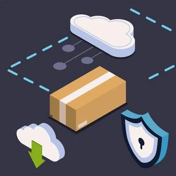 Storage data isometric Stock Illustration