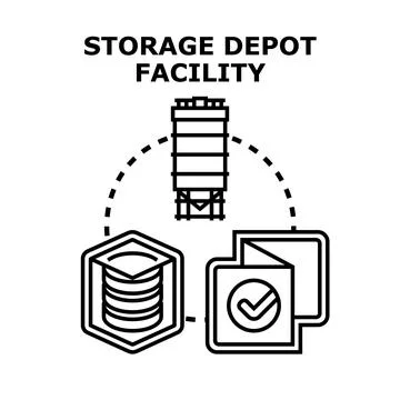 Storage depot facility managing inventory and data 库存插图
