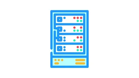 Storage disks big data color icon animation Stock Footage 327260066