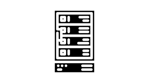 Storage disks big data glyph icon animation Stock Footage 326736016