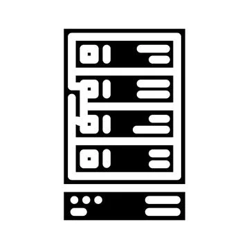 Storage disks big data glyph icon vector illustration Illustrazione stock