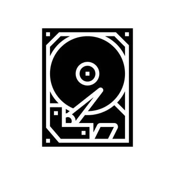 Storage disks big data glyph icon vector illustration Stock Illustration