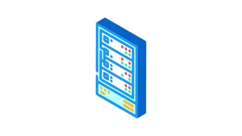 Storage disks big data isometric icon animation Stock Footage 327280995