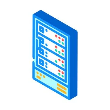 Storage disks big data isometric icon vector illustration Illustrazione stock