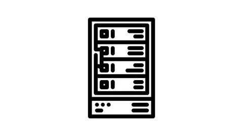 Storage disks big data line icon animation Stock Footage 326752049