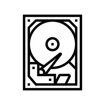 Storage disks big data line icon vector illustration Stock Illustration