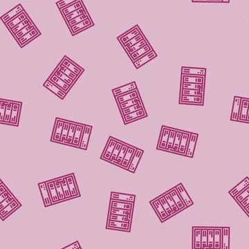 Storage disks big data line vector seamless pattern Stock Illustration