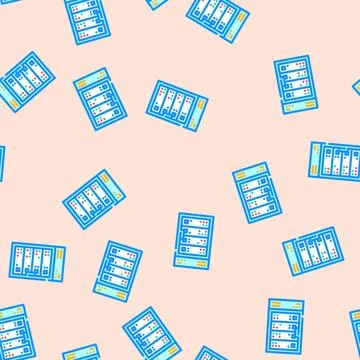 Storage disks big data vector seamless pattern Illustrazione stock