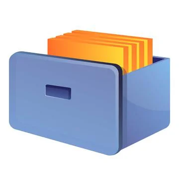 Storage documents drawer icon, cartoon style Illustrazione stock