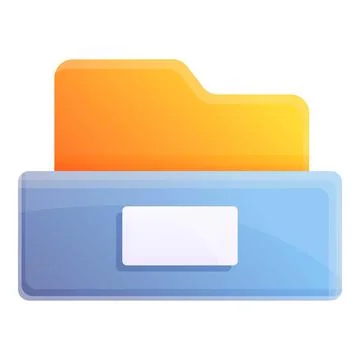 Storage documents folder icon, cartoon style 스톡 일러스트