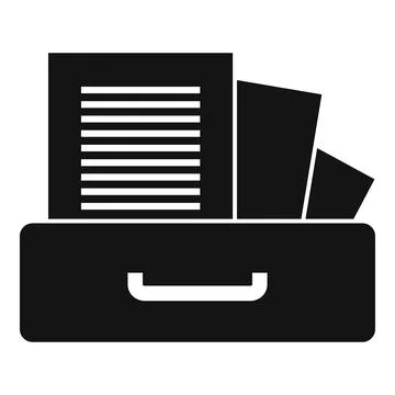 Storage documents icon, simple style Illustrazione stock