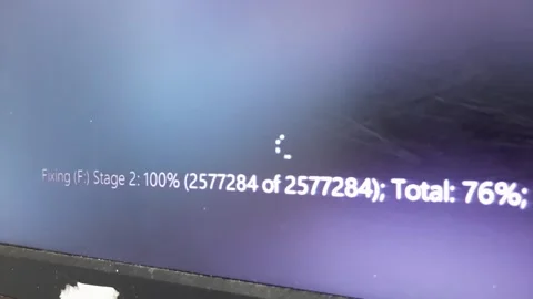 Storage Drive Repair Progress Display Showing Total Files Repaired Stock Footage 317676645