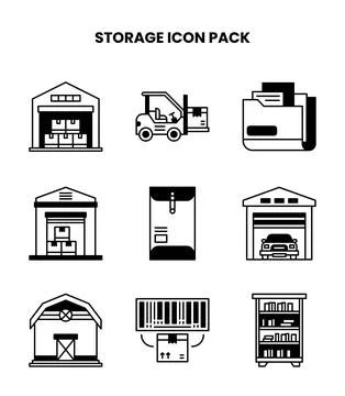 Storage DuoTone Bundle Icons Pack Stock Illustration