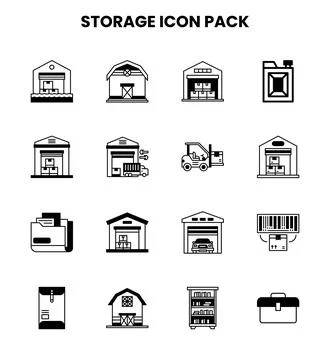 Storage DuoTone Icons Pack 스톡 일러스트