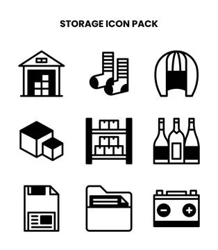 Storage DuoTone UI Icons Pack Stock Illustration