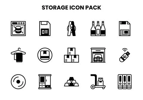 Storage DuoTone Vector Icons Pack Stock Illustration