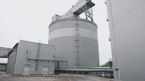 Storage Facilities, Soybean Harvest, Processing Machinery Stock-Footage 246759223