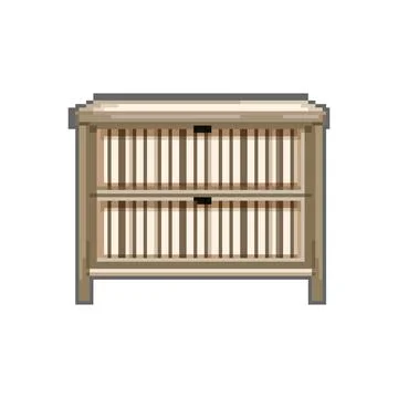 Storage file cabinet pixel art vector illustration Stock Illustration