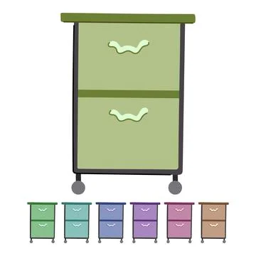 Storage file cabinet vector cartoon graphic Stock-Illustration