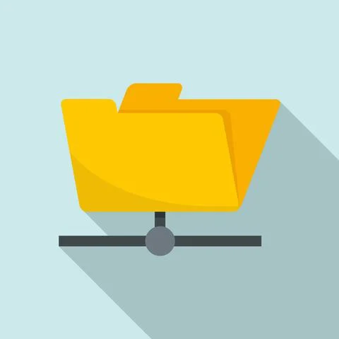 Storage file folder icon, flat style Stock Illustration