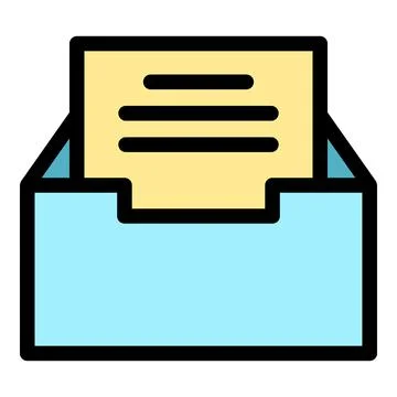 Storage files box icon color outline vector Stock-Illustration