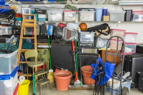 Storage Filled Garage Stock Photos