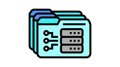 Storage folder color icon animation Stock Footage 224971822