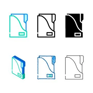 Storage folder color icon stylized vector Stock Illustration