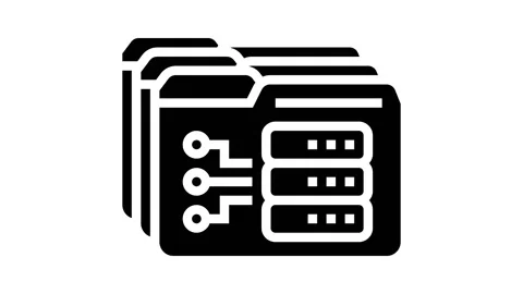 Storage folder glyph icon animation Stock Footage 222829921