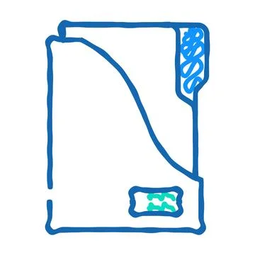 Storage folder icon doodle illustration Stock Illustration