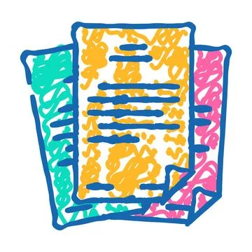 Storage folder icon doodle illustration Stock Illustration
