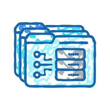 Storage folder icon doodle illustration Stock Illustration