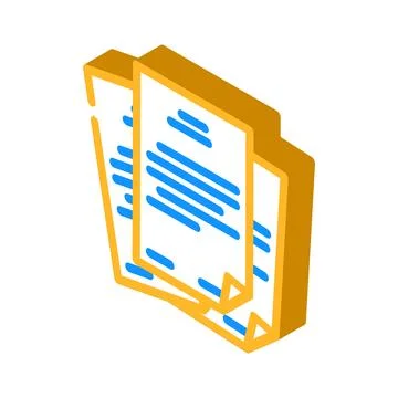 Storage folder isometric icon vector illustration Illustrazione stock
