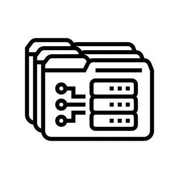 Storage folder line icon vector illustration Illustrazione stock