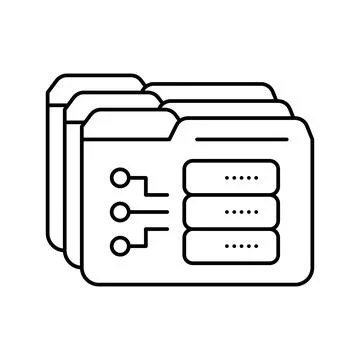 Storage folder line icon vector illustration イラスト素材