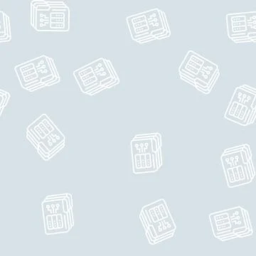 Storage folder line seamless pattern Illustrazione stock