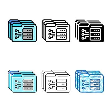 Storage folder variations color icon vector Stock Illustration