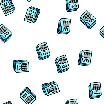 Storage folder vector seamless pattern Stock Illustration