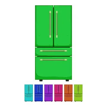 Storage fridge refrigerator cartoon vector graphic Stock Illustration